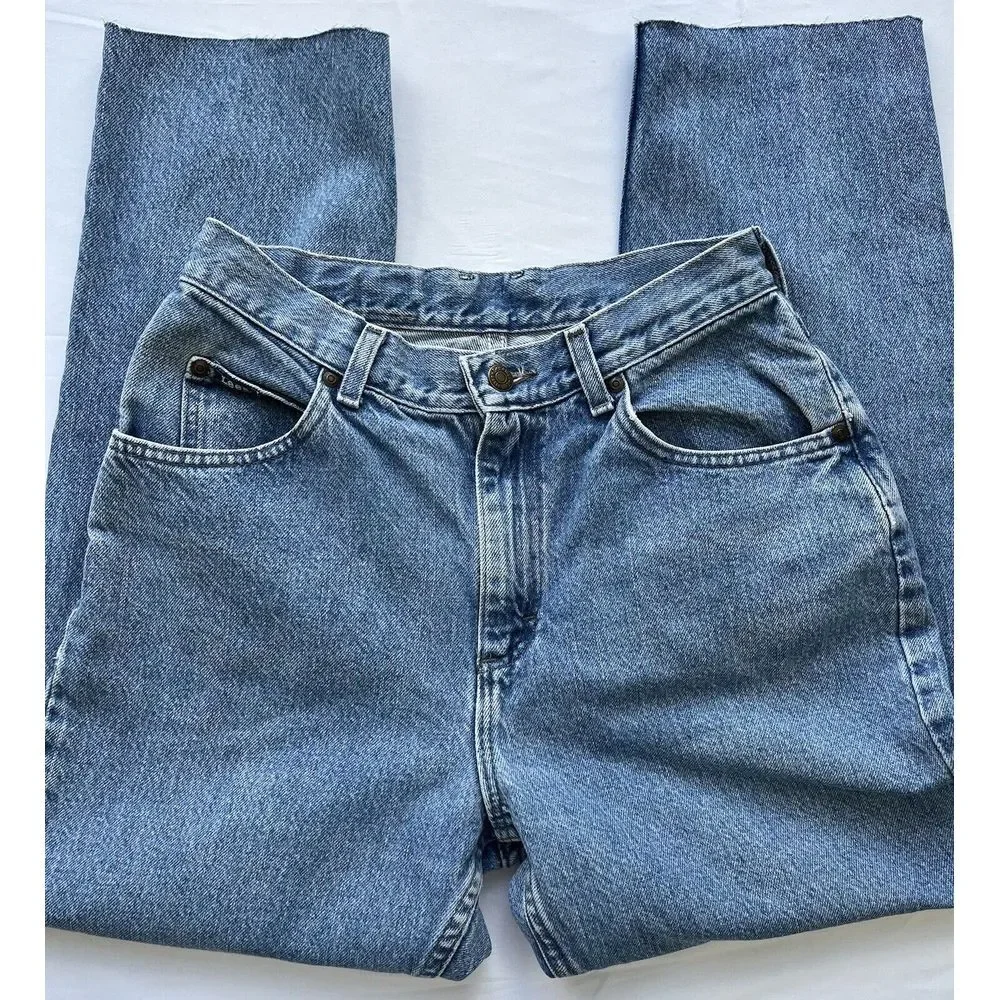 Vintage 80s‎ 90s Lee Jeans High Waist Tapered Mom USA Made Women 8 27x27